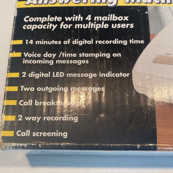 NIB & Vintage 1997 White-Westinghouse Digital Telephone Answering Machine - Picture 2 of 3